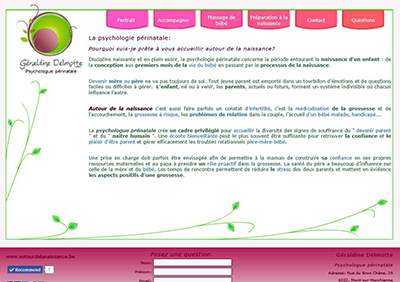 Capture de la page du site www.autourdelanaissance.be 