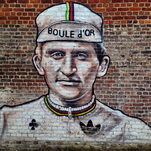 Streetart représentant Freddie Martens, coureur cycliste - Belgique  - collection de photos clin d'oeil, catégorie streetart